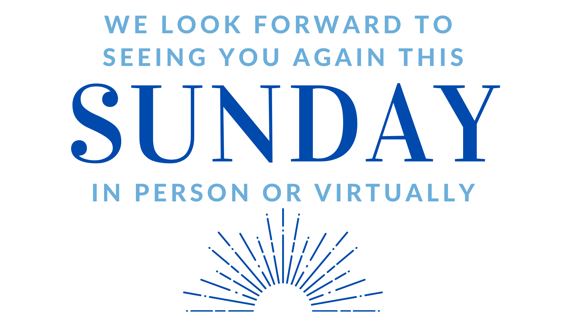 Sunday Worship Resumes In Person