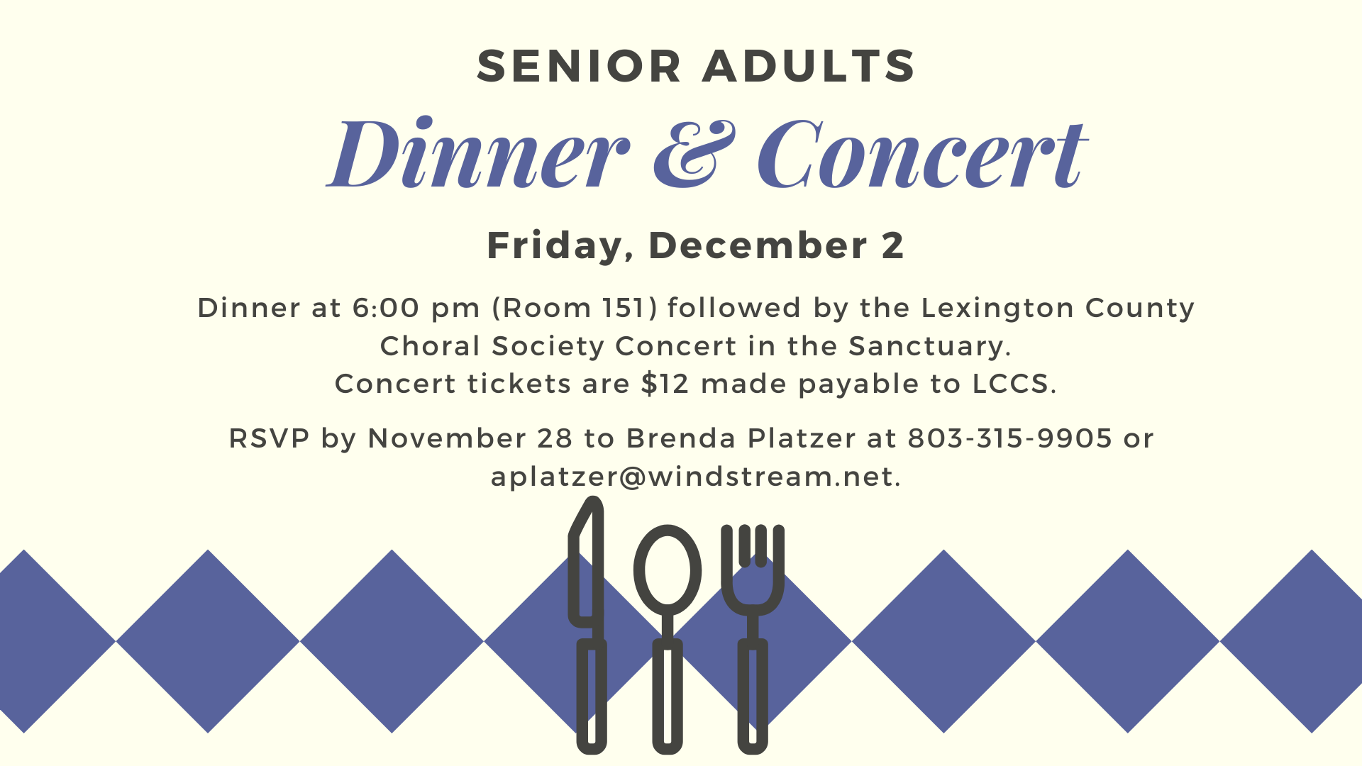 Senior Adults Dinner And Concert 12 22