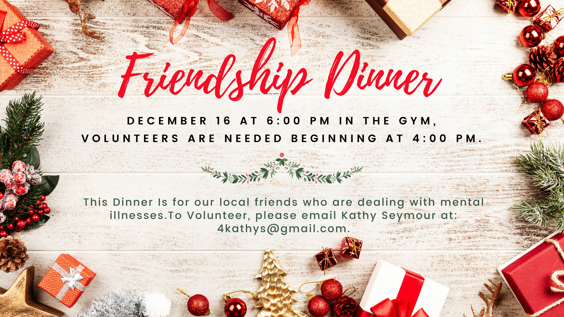 Friendship Dinner 12 22